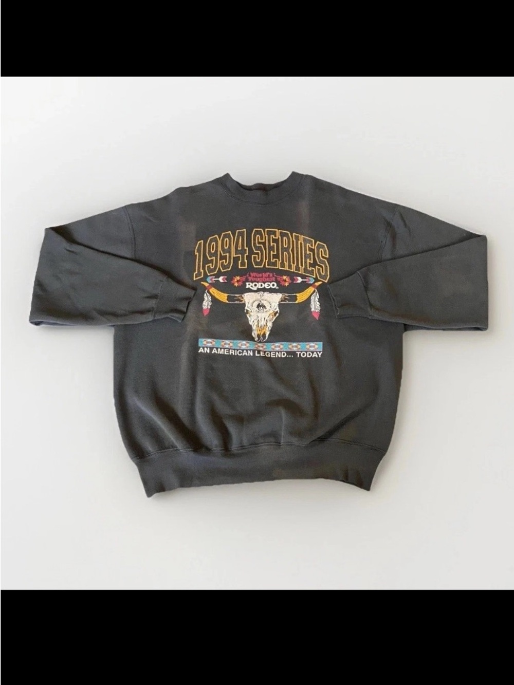 1994 Series Worlds Toughest Rodeo Sweatshirt Fruit Loom USA Faded Distressed XL